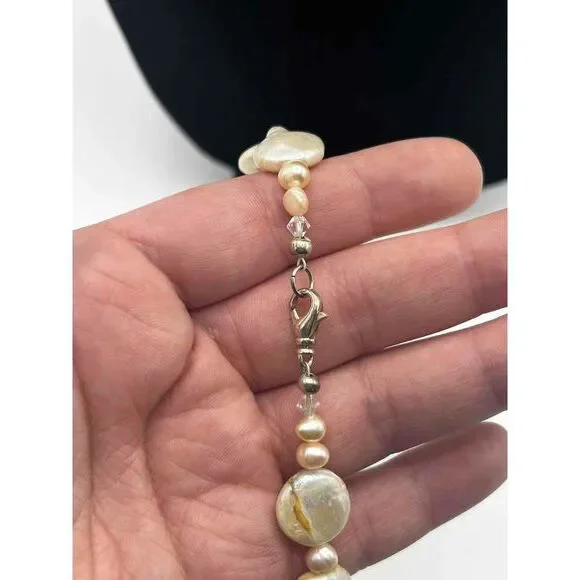 NWT Studio 9 Jewelry Pearl Floral Design  Necklace Earring Set - Picture 5 of 6